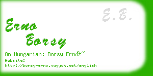 erno borsy business card